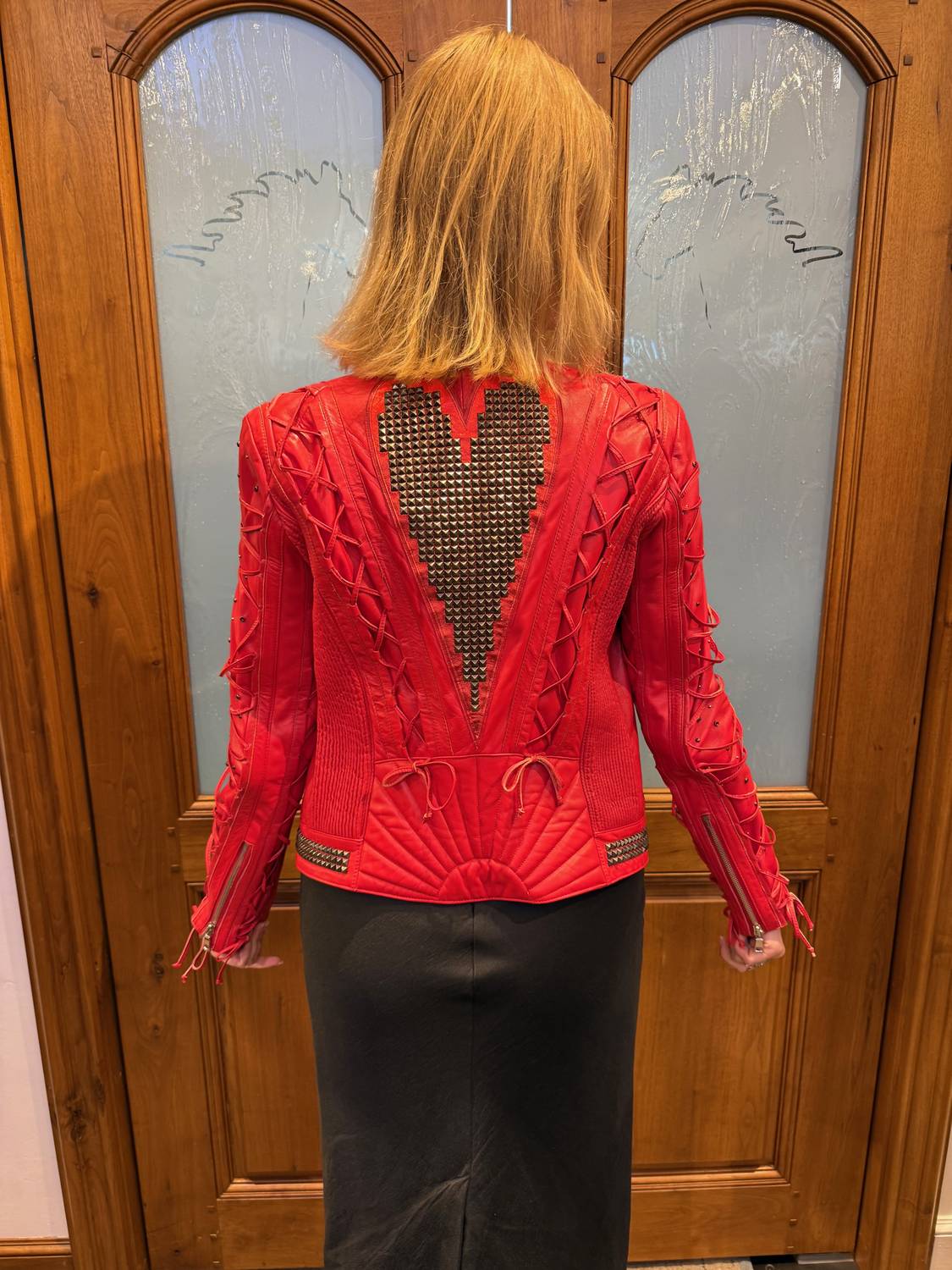 Laced Heart Leather Moto Jacket