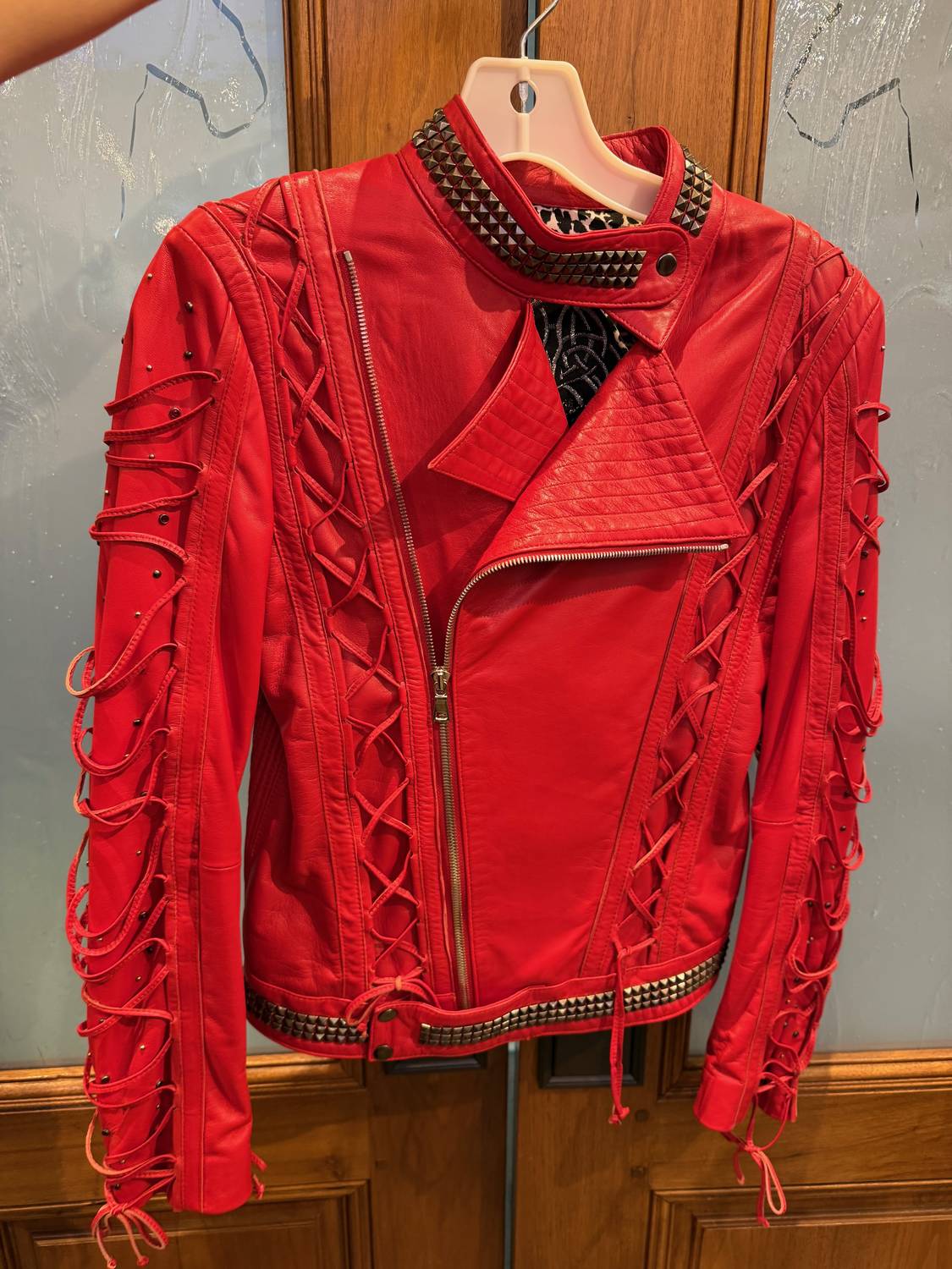 Laced Heart Leather Moto Jacket