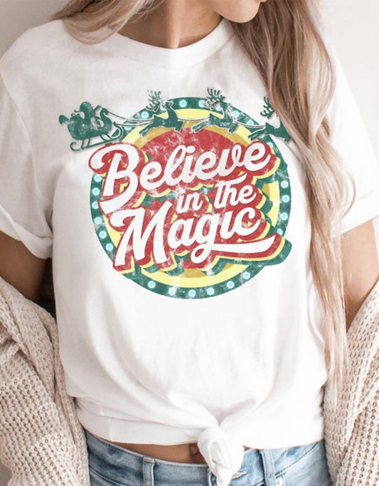 Believe In The Magic Distressed Graphic Tee