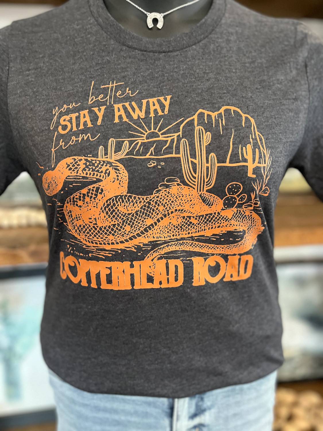 Women's Copper Head Road Stay Away Dessert Snake Graphic Tee
