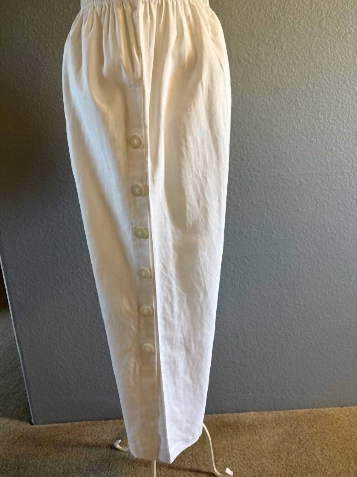Women's Side Buttons Pull On Pants