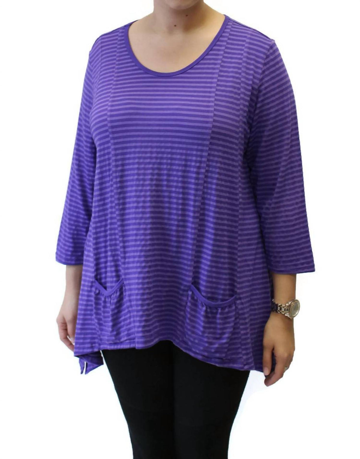 Tonal Striped Pocket Tunic
