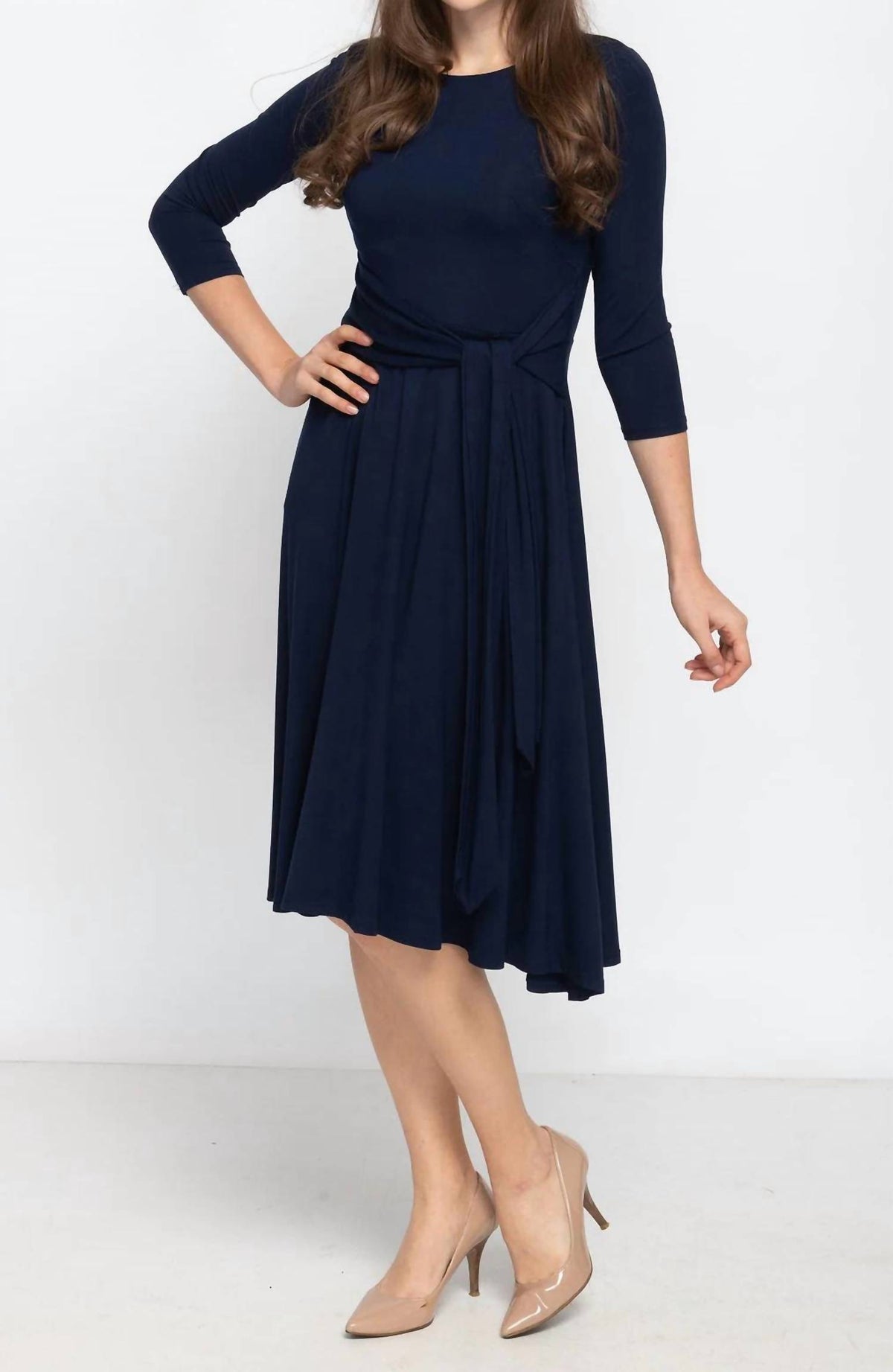 Side Tie Midi Dress