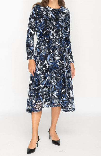 Textured Mesh Midi Dress