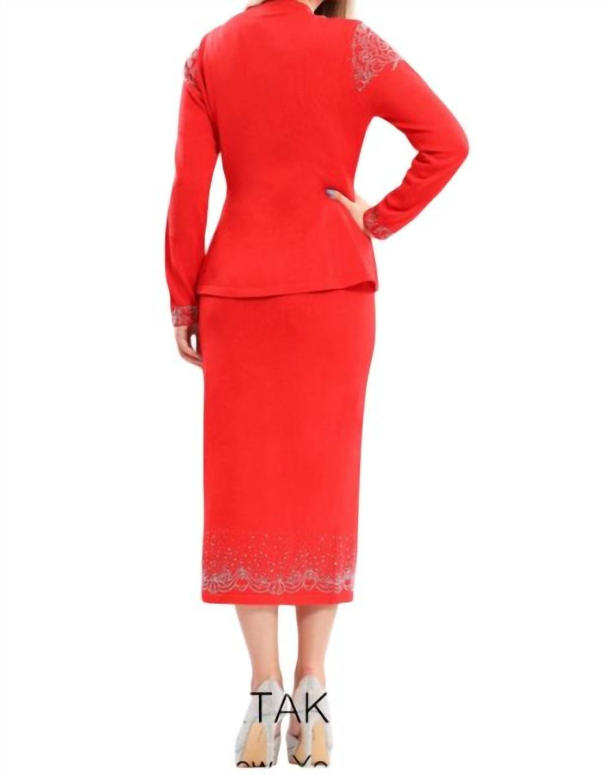 2 Piece Knit Rhinestones Formal Gown