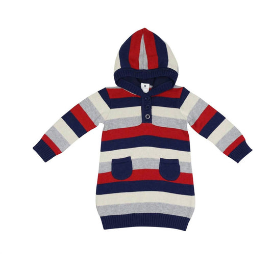 Girl's Stars Hooded Knit Sweater Dress