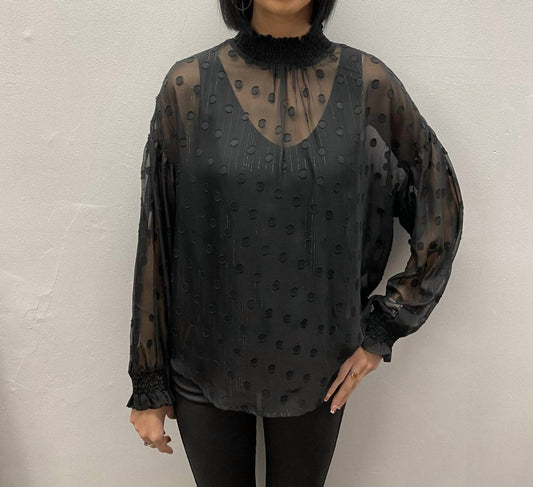 Polka Dot Sheer Blouse
