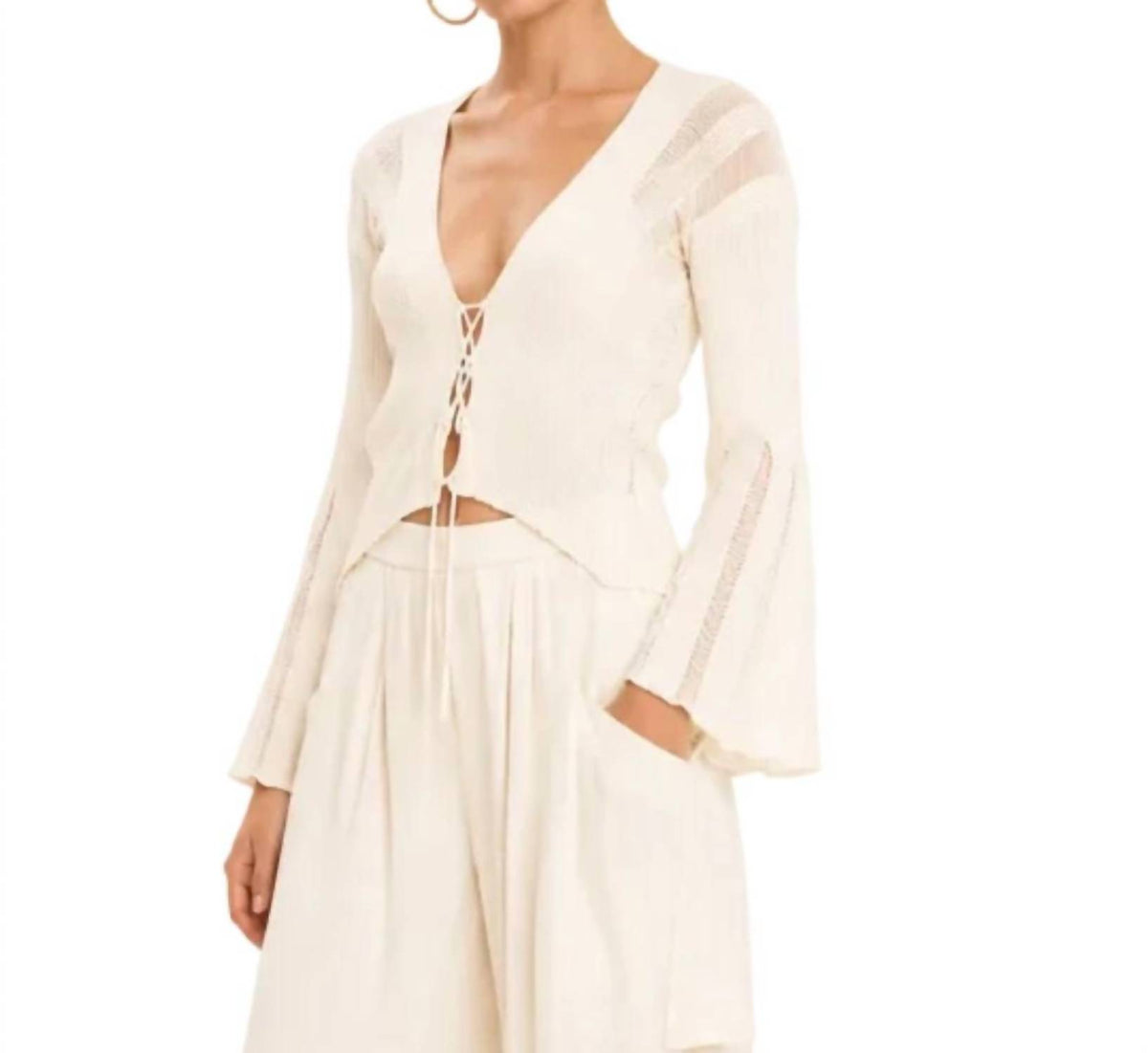 Bell Sleeve Knitted Cardigan