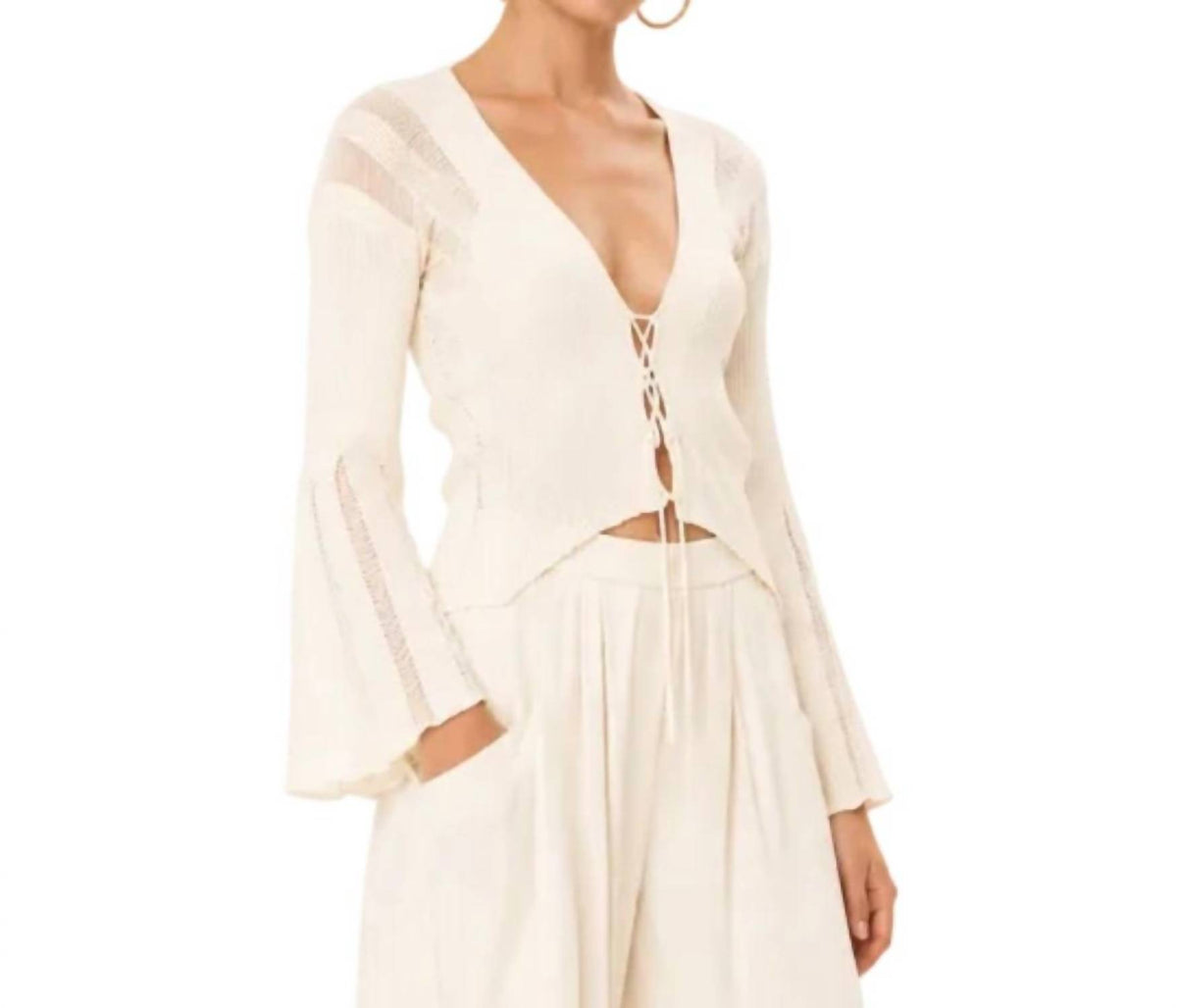 Bell Sleeve Knitted Cardigan