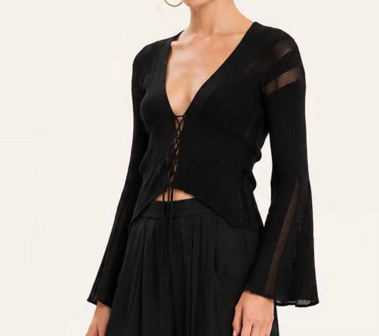 Bell Sleeves Knitted Cardigan