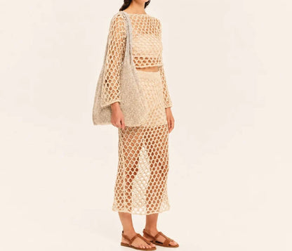 Golden Hour Knit Midi Skirt