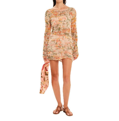 Handmade Garden Knit Longsleeve Mini Dress