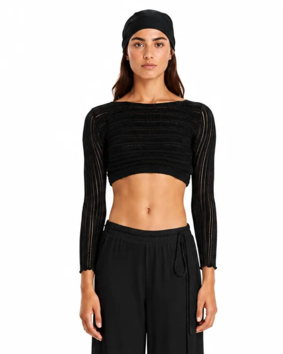 Long Sleeve Knitted Crop Top