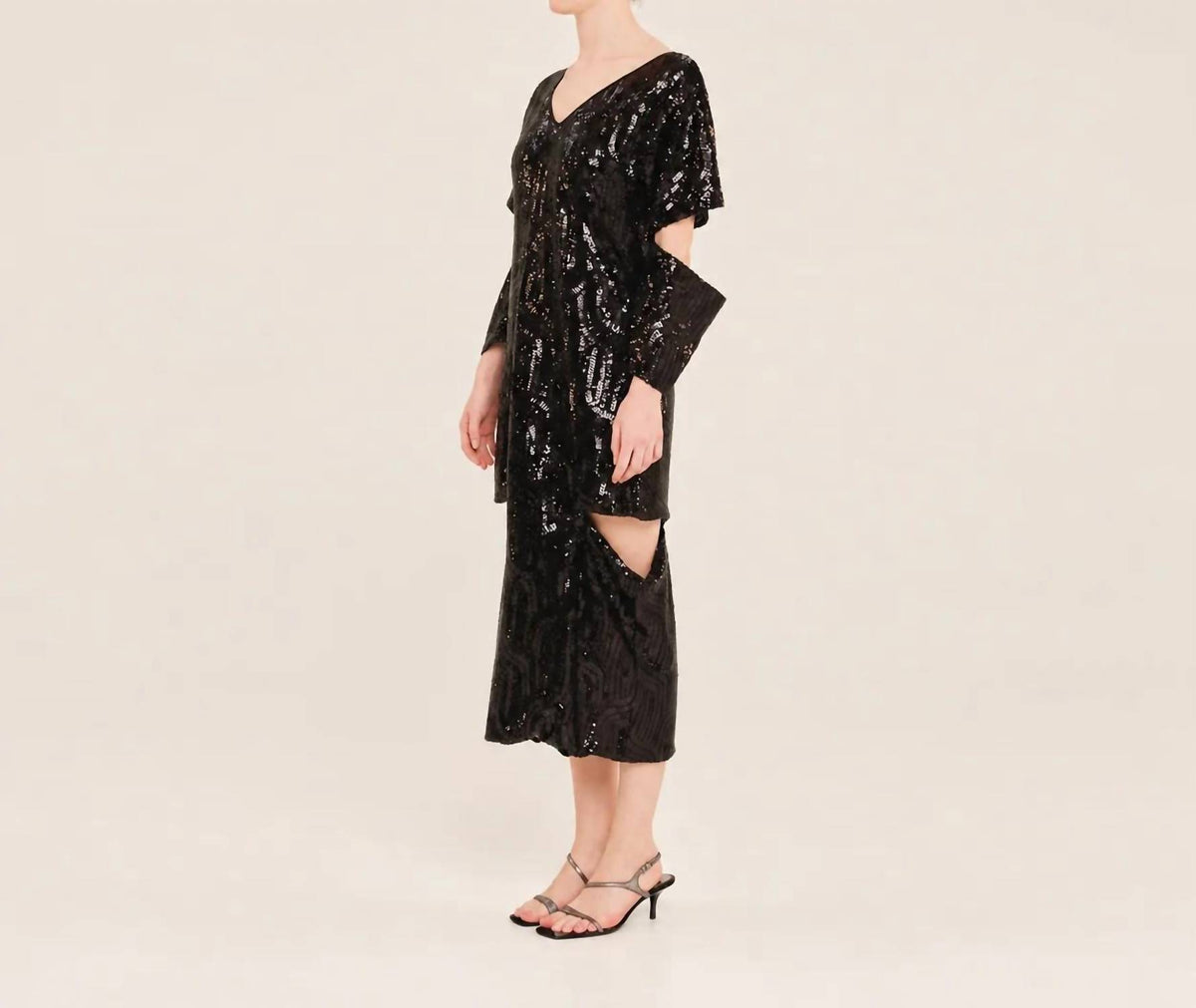 Luminous Cut-οuts Midi Dress