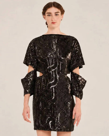 Luminous Cut-οuts Mini Dress