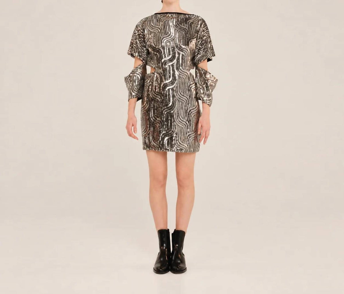 Luminous Cut-οuts Mini Dress