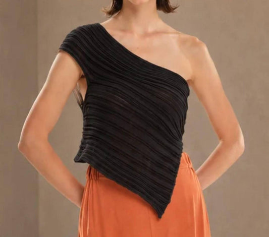 One-shoulder Knitted Sleeveless Top