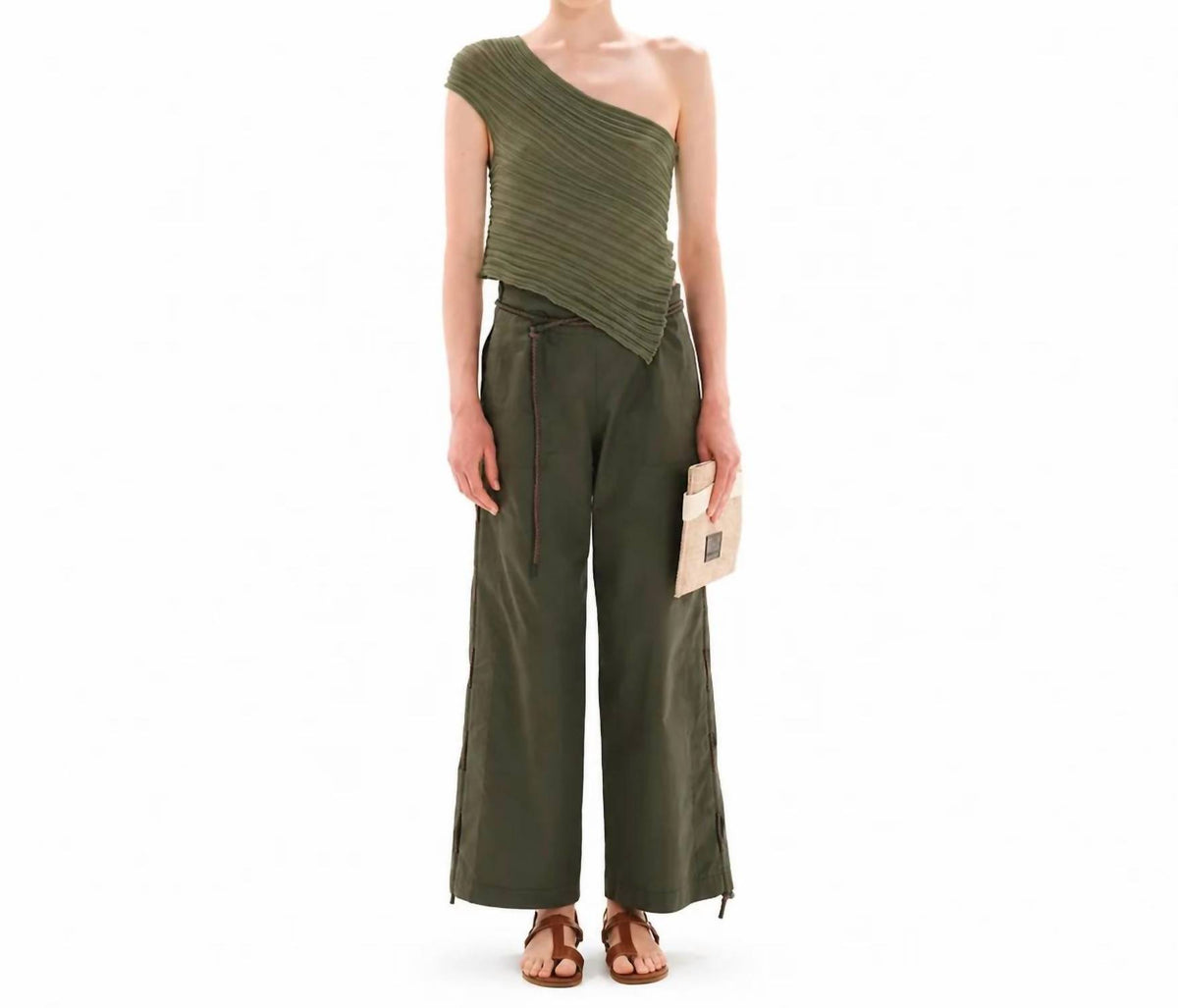 One-shoulder Knitted Sleeveless Top