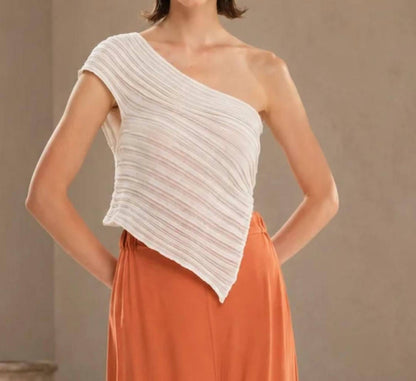 One-shoulder Knitted Sleeveless Top
