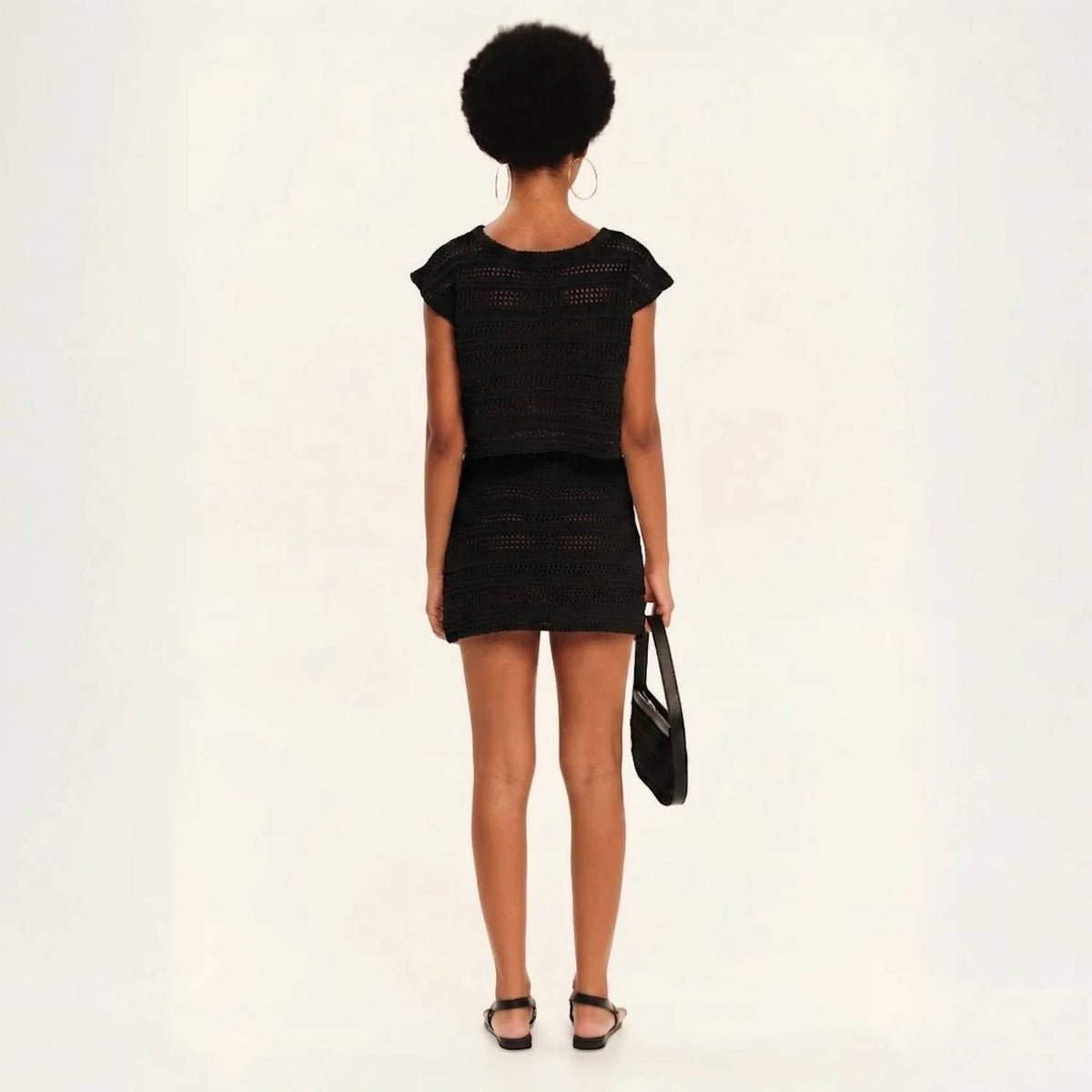Sandy Lace Knit Mini Skirt