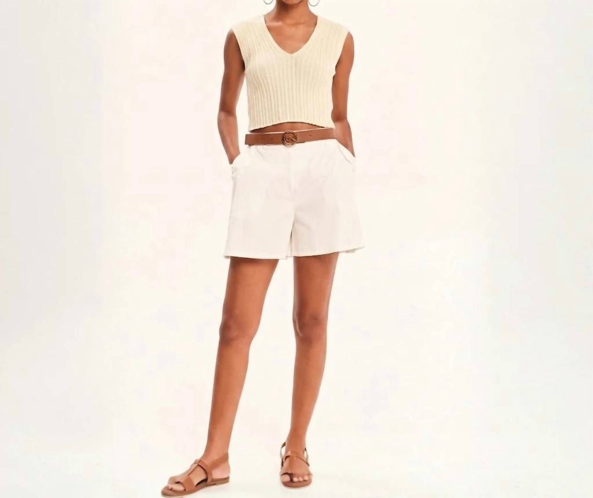 Sleeveless Knitted Crop Top