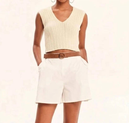Sleeveless Knitted Crop Top