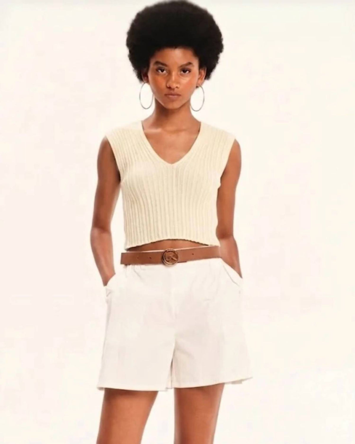Sleeveless Knitted Crop Top