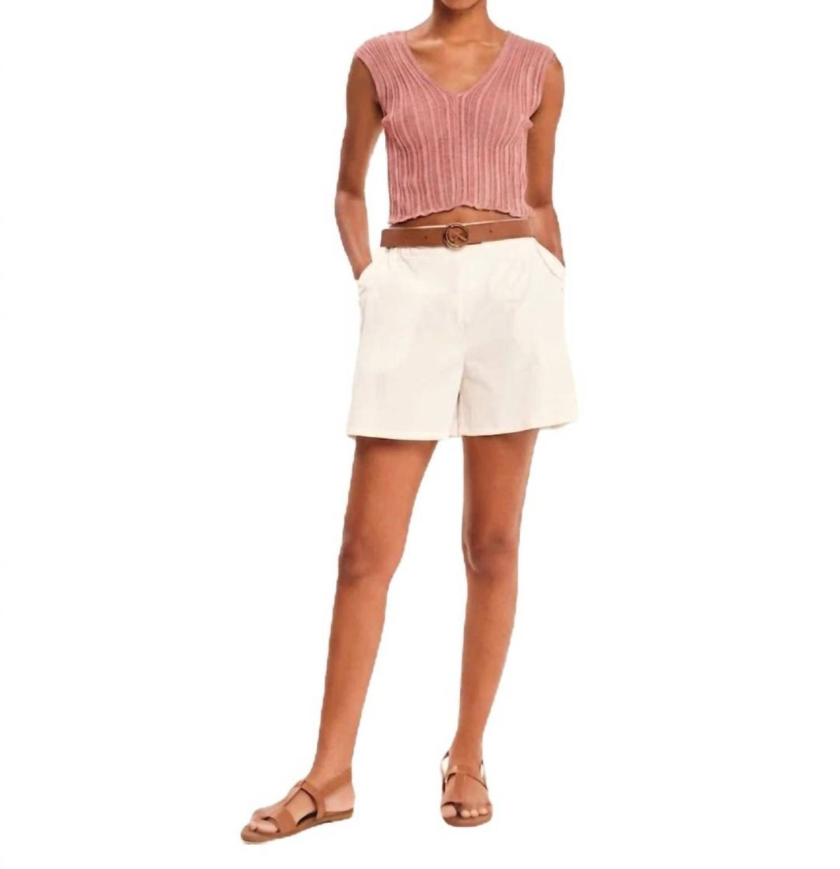Sleeveless Knitted Crop Top
