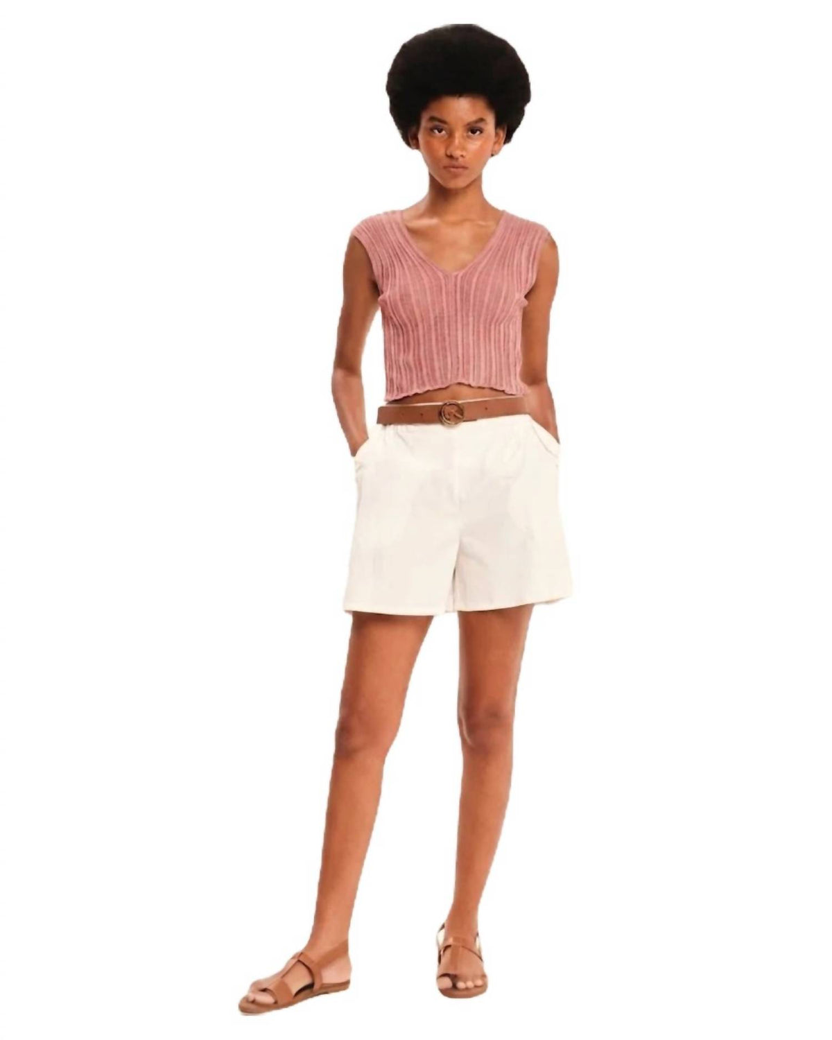 Sleeveless Knitted Crop Top