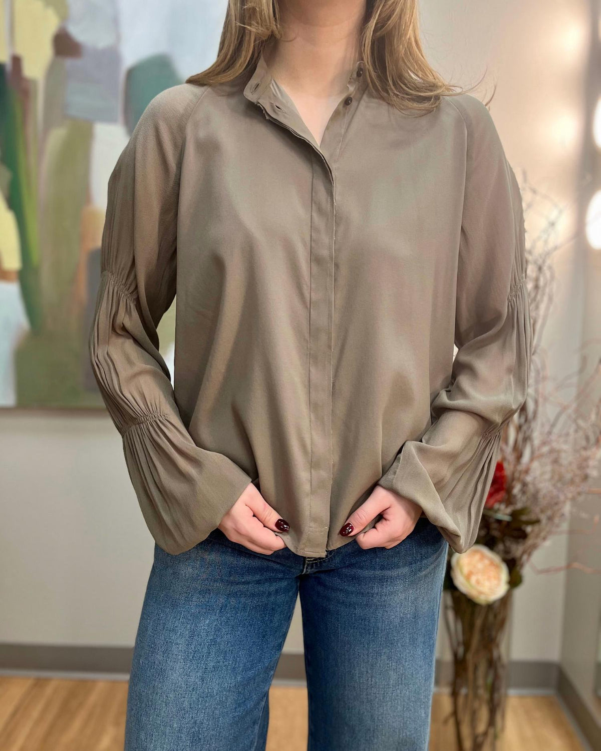 Silk Satin Puff Shirt