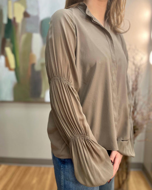 Silk Satin Puff Shirt