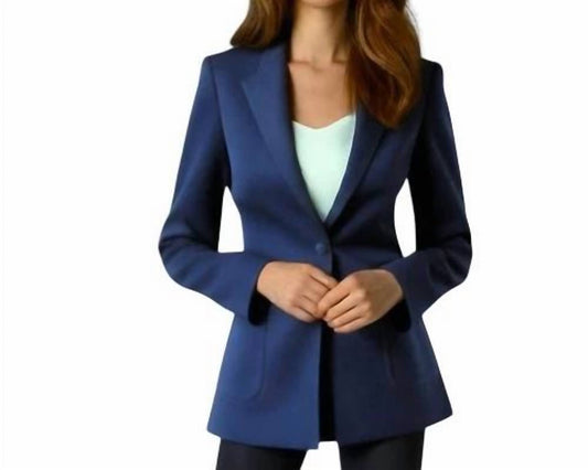 Single Button Wool Blend Classic Blazer