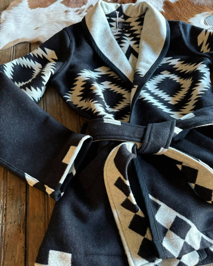 Los Ojos Wool Wrap Coat