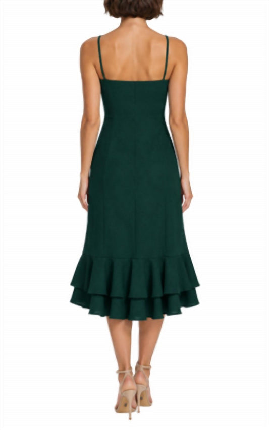 V-Neck Spaghetti Strap Ruffle Dress