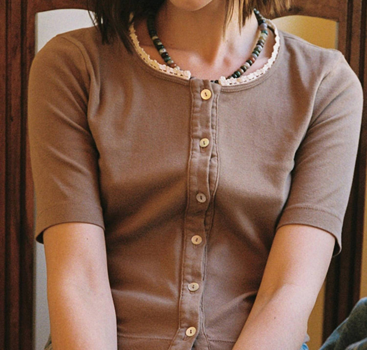 Short Sleeve Organic Cardigan