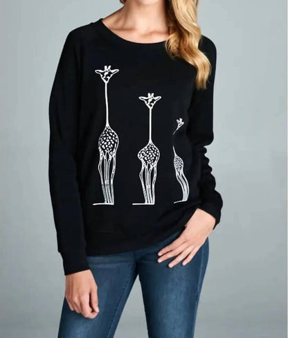 Giraffes Long Sleeve Pullover