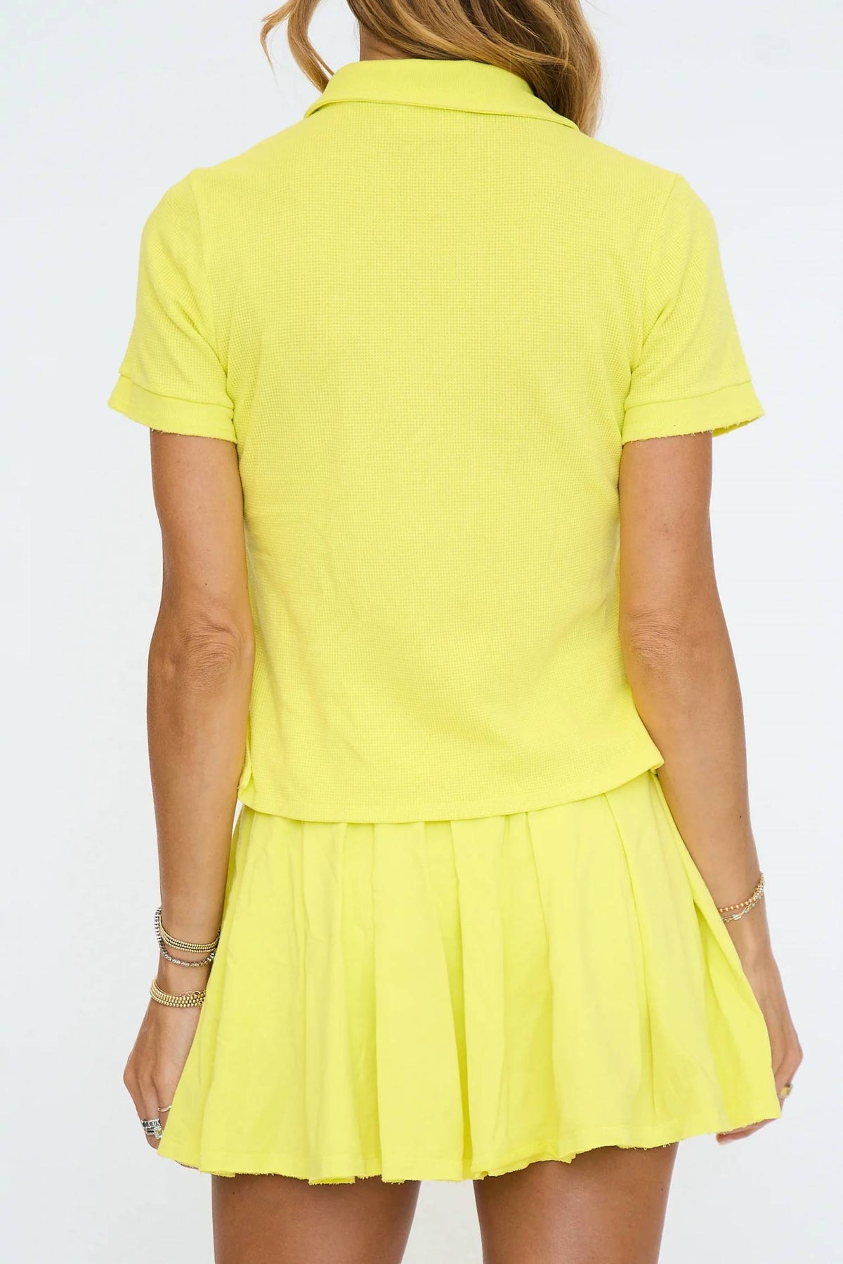 Polo Shirt Set with Pleated Flare Skort