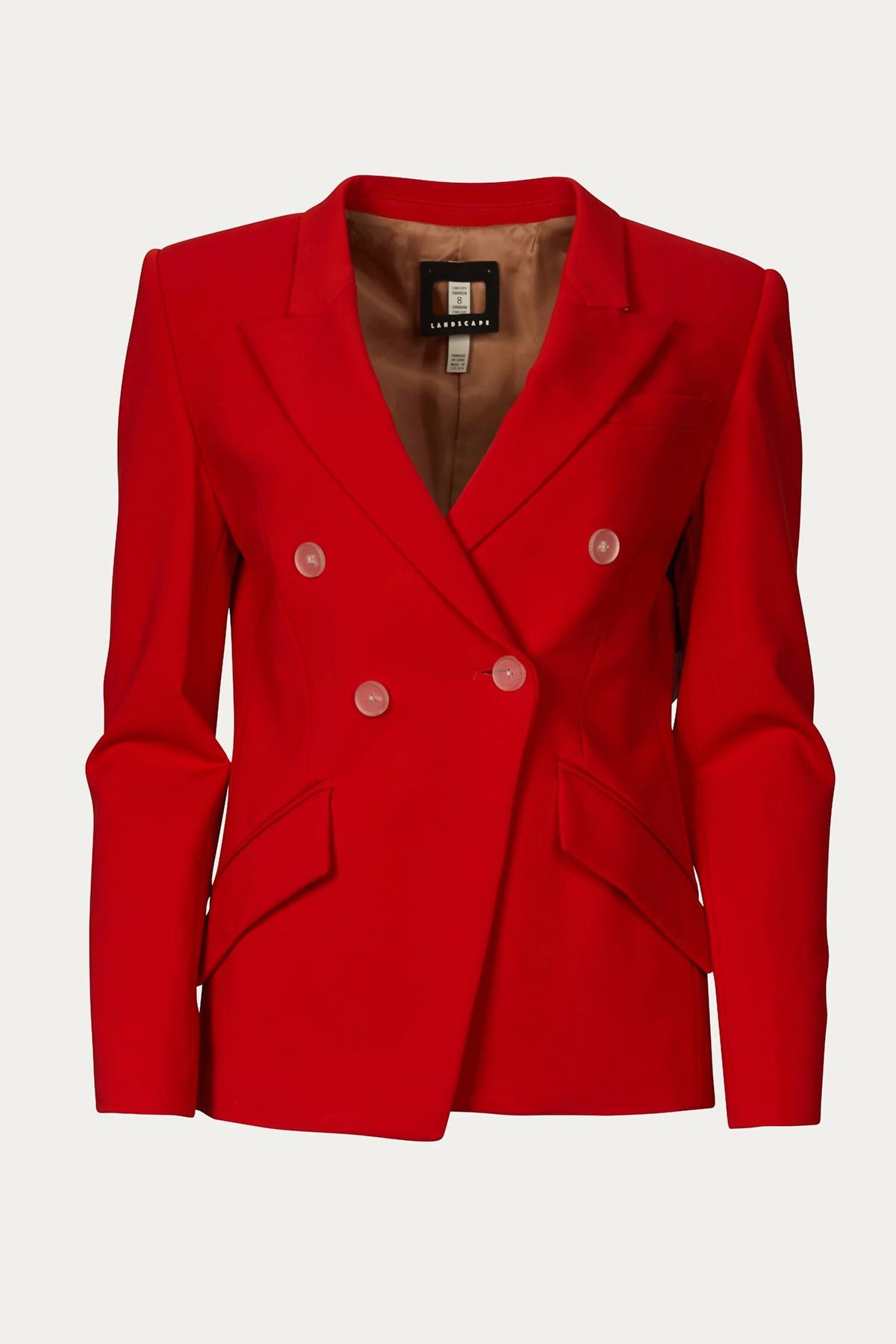 SUPER MATTE JERSEY FITTED DOUBLE-BREASTED BLAZER