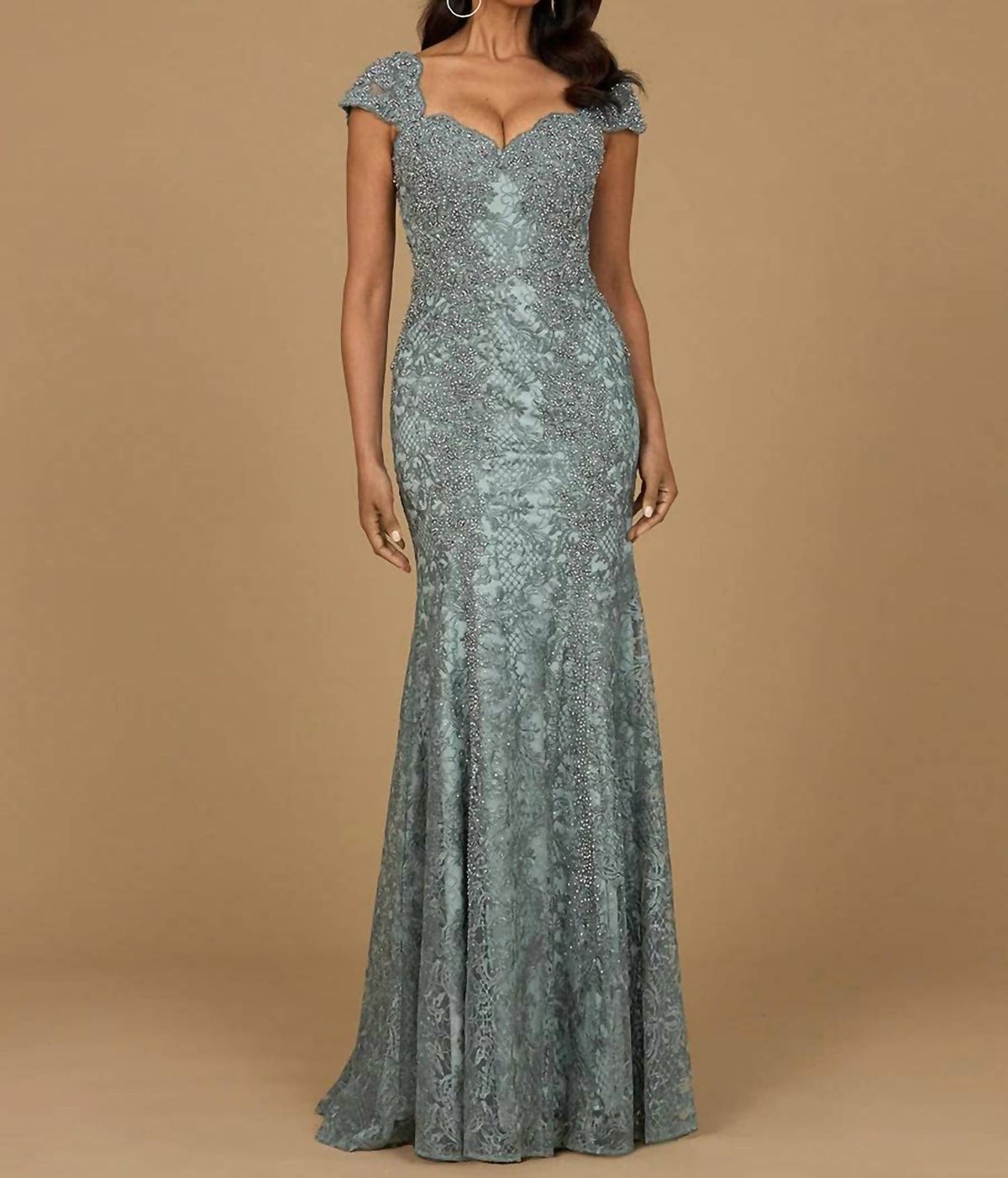 Fitted Lace Mermaid Gown