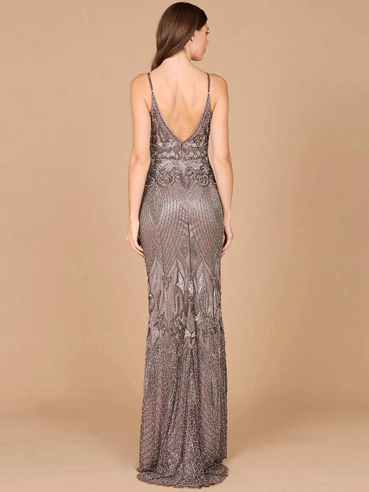 Sleeveless V-neck Beaded Dress