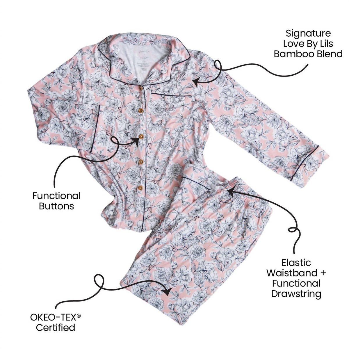 Allie Floral Bamboo Luxe Lounge Set