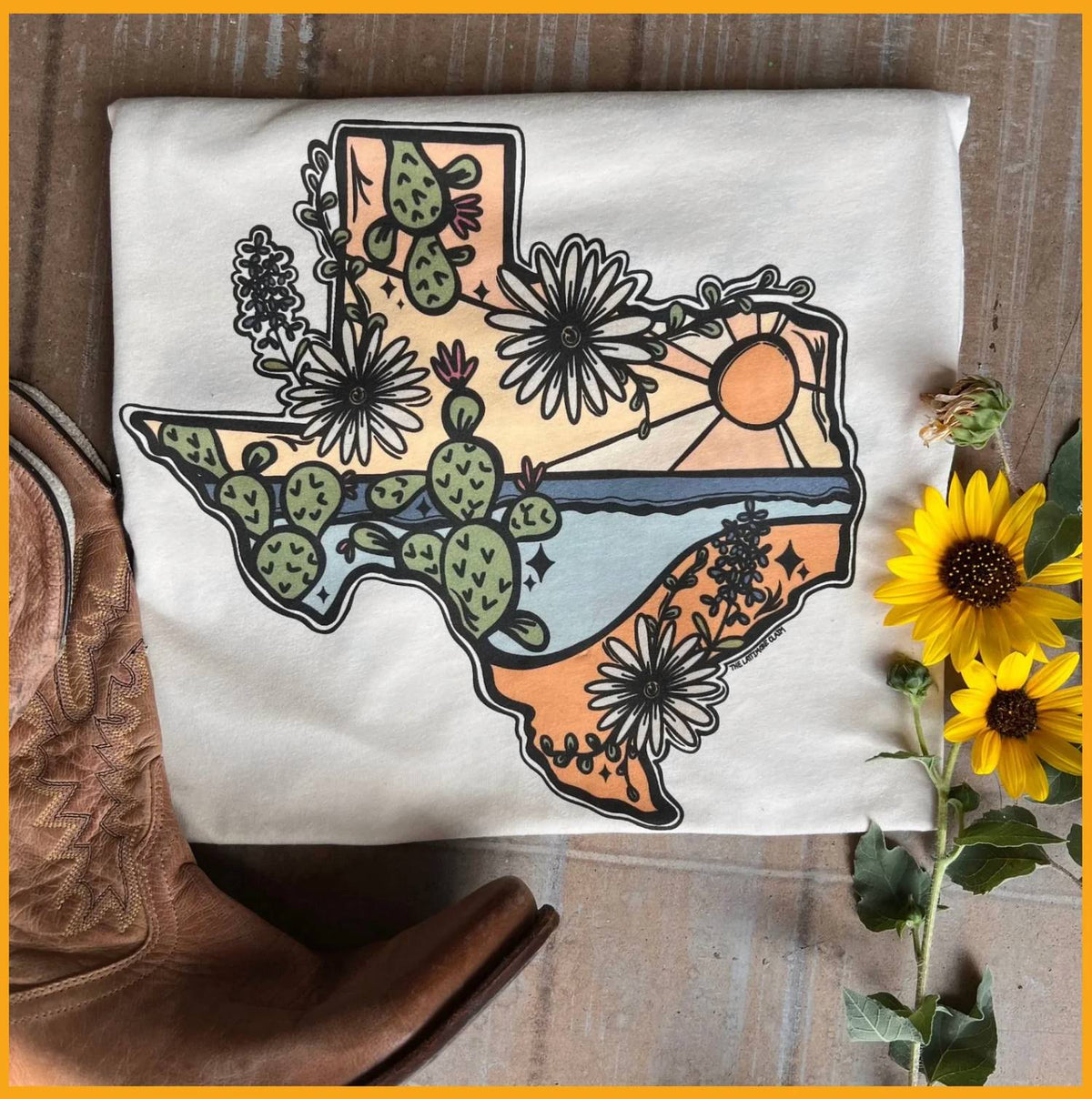Women's Texas Native Hand Drawn Women's Graphic T-shirt
