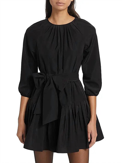 Hunter Belted Flounce Minidress