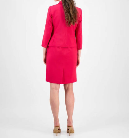 Shawl-collar Jacket And Sleeveless Mini Dress Suit