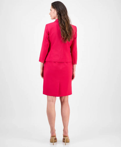 Shawl-collar Jacket And Sleeveless Mini Dress Suit