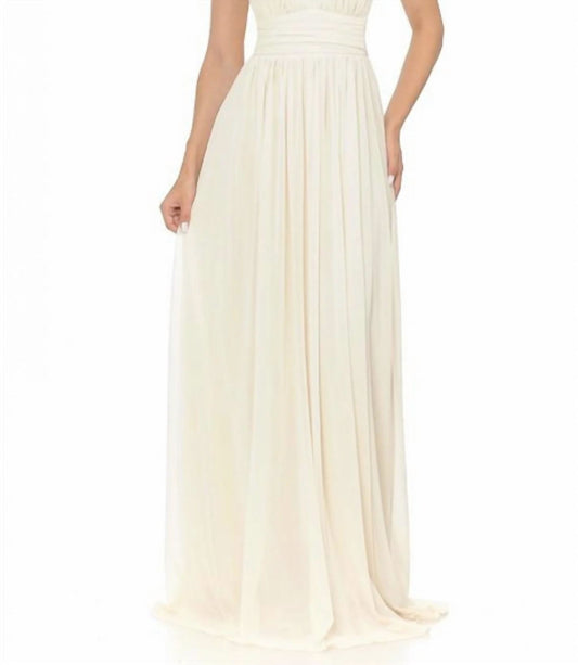 Ornate Plunging Halter A-line Maxi Dress