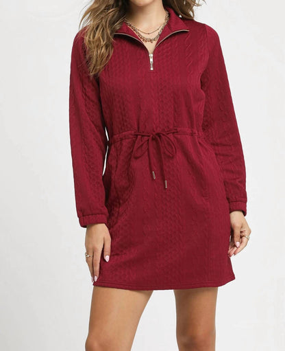 Halley Quarter-zip Mini Dress