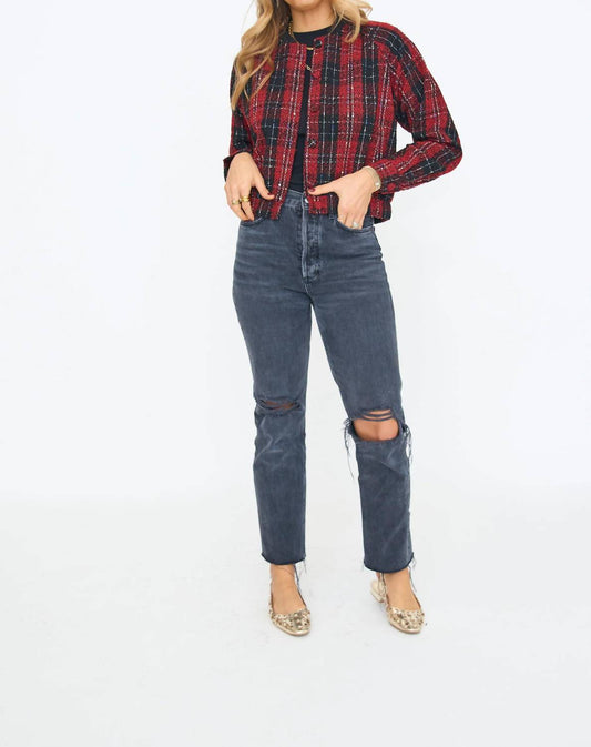 Plaid Bomber Jacket
