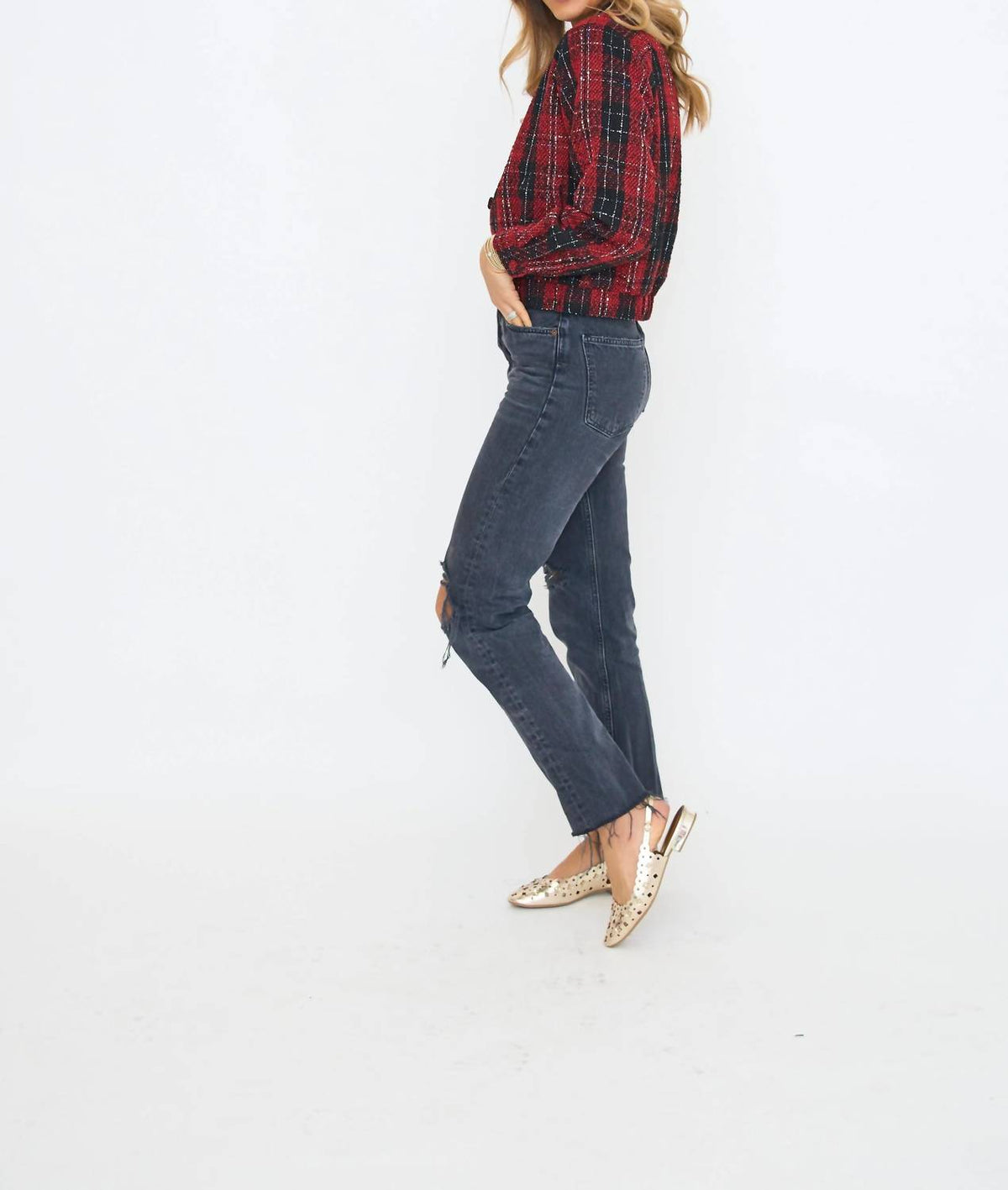 Plaid Bomber Jacket