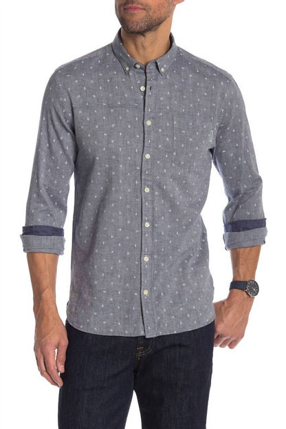 Mélange Print Button Down Shirt